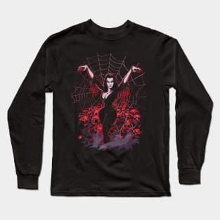 Vampira Spider web gothic Long Sleeve T-Shirt